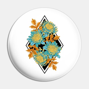 Chrysanthemum Flowers Art Pin