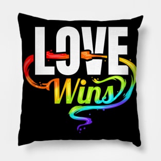 LGBTQ Love Wins Logo For Pride Month Pillow