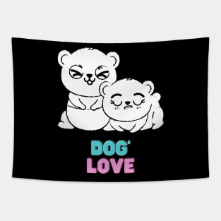 Love dog my family Tapestry