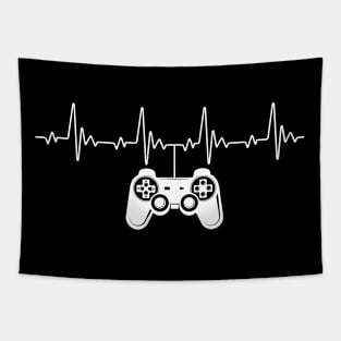 Cute Heartbeat Gamer Video Gamers Gaming Tapestry