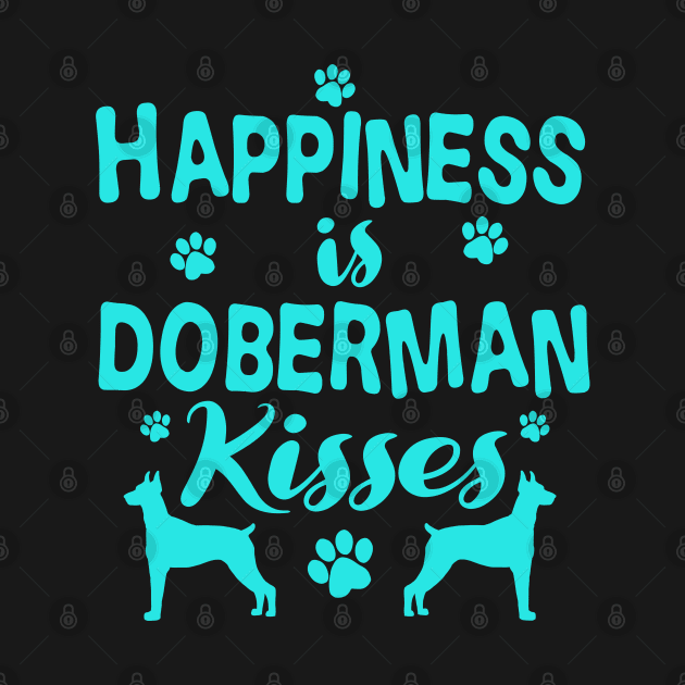 Cute Doberman Kisses Gift Doberman Pinscher Kisses Print by Linco