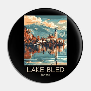 A Vintage Travel Illustration of Lake Bled - Slovenia Pin