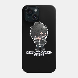 Born and Raised in 90's Chibi Rocker Boy Design Phone Case