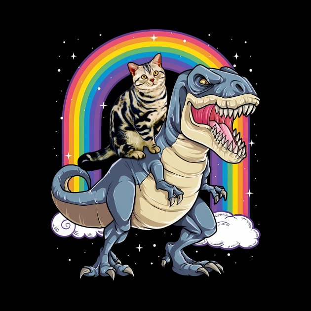 Cat Riding Dinosaur T rex by MasutaroOracle