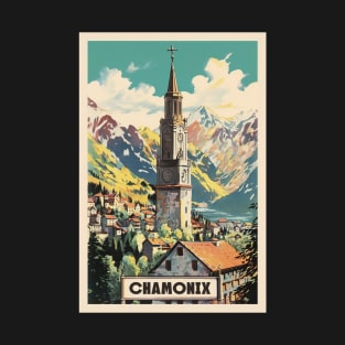 Chamonix, Mont Blan, Ski Poster T-Shirt