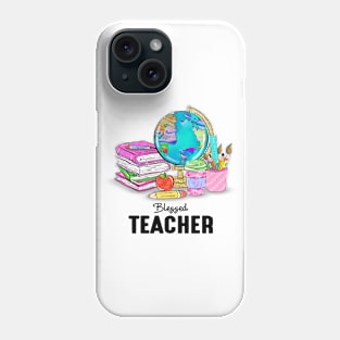 Blessed Teacher Groovy Retro Funny Teacher, History, Art Phone Case