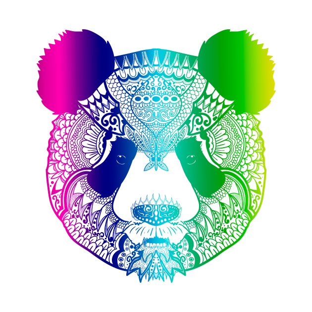 Discover Hippie Yoga Shirts for Women - Mandala Panda Art Design T-Shirt - Panda Bear - T-Shirt