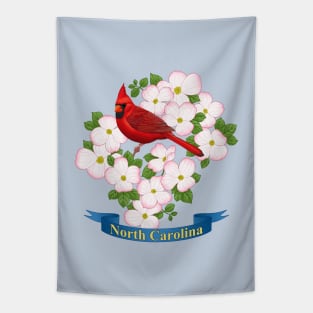 North Carolina State Cardinal Bird & Dogwood Flower Tapestry