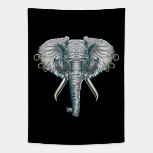 Vintage Elephant with Pierced Ears & Spectacles Tapestry