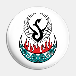 Pictish Crescent Rising Phoenix Pin