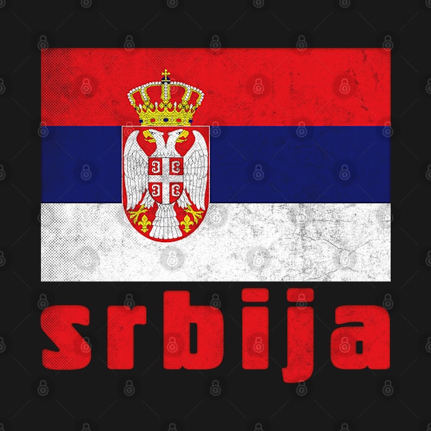 Srbija / Serbian  Retro Faded Style Flag Design by DankFutura