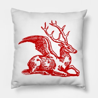 deer demon red Pillow