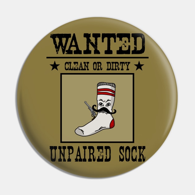 Wanted: Unpaired Sock Pin by DigitalCleo