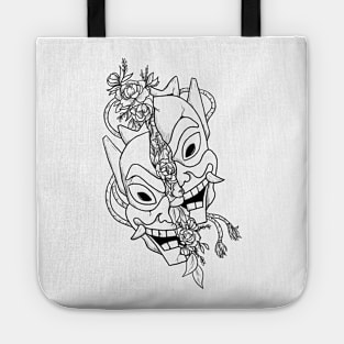 Split Blue Spirit Mask Tote