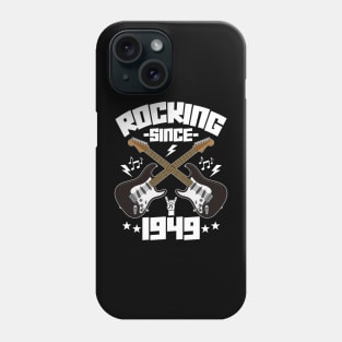 Rocking Since 1949 Vintage Rock Music Guitar 75th Birthday Phone Case