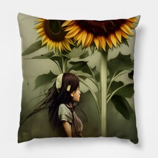 Walking through the Sunflowers Pillow