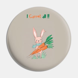 Rabbit Carrot Cartoon Pin