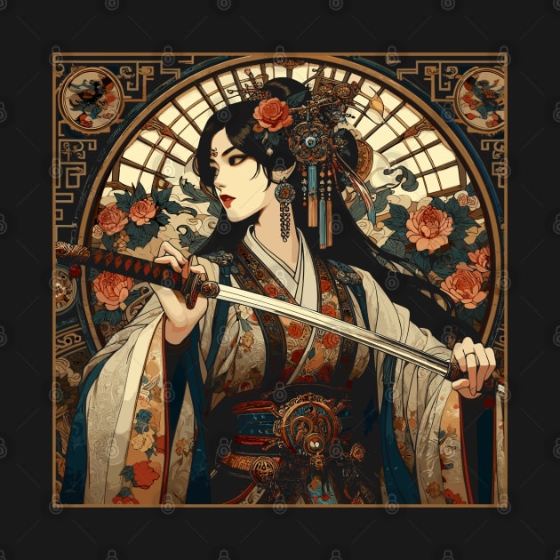 Chinese Sword Fighter in an Art Deco Style by RCDBerlin