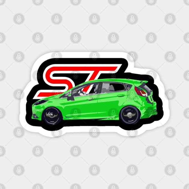 Ford fiesta st Green Envy Magnet by cowtown_cowboy