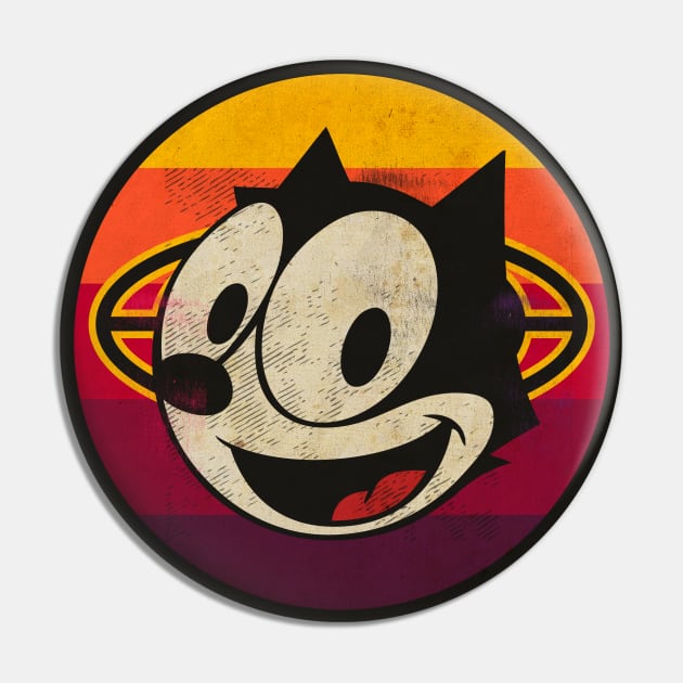 Vintage Cartoon Cat Pin by CTShirts