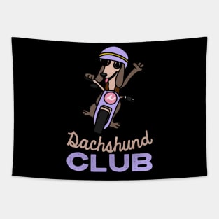 Dachshund Club Biker Dog Owner Wiener Dog Funny Dog Tapestry