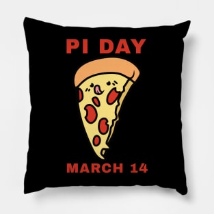Kawaii Pi Day Pizza Slice March 14 Pillow