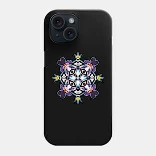 Amanita muscaria magic muschrooms queen psychedelic symmetry pattern Phone Case