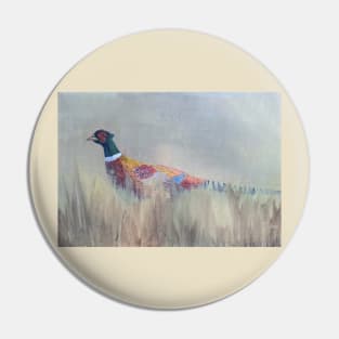 Pheasant in the Field Pin