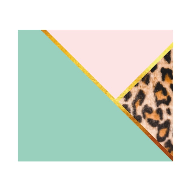 Abstract leopard print, color blocking green by ColorsHappiness