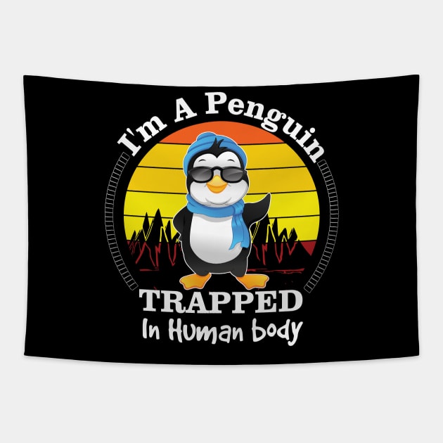 i'm penguin trapped in human body Tapestry by youki