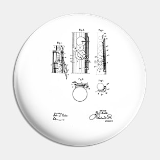 saxophone vintage patent drawing Pin