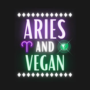 Aries and Vegan Retro Style Neon T-Shirt