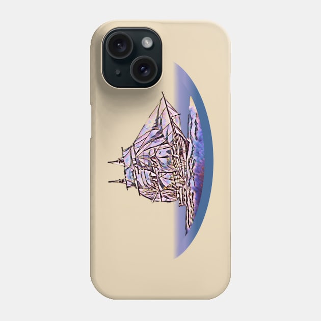 Sailing Ship Purple Phone Case by Bubba C.