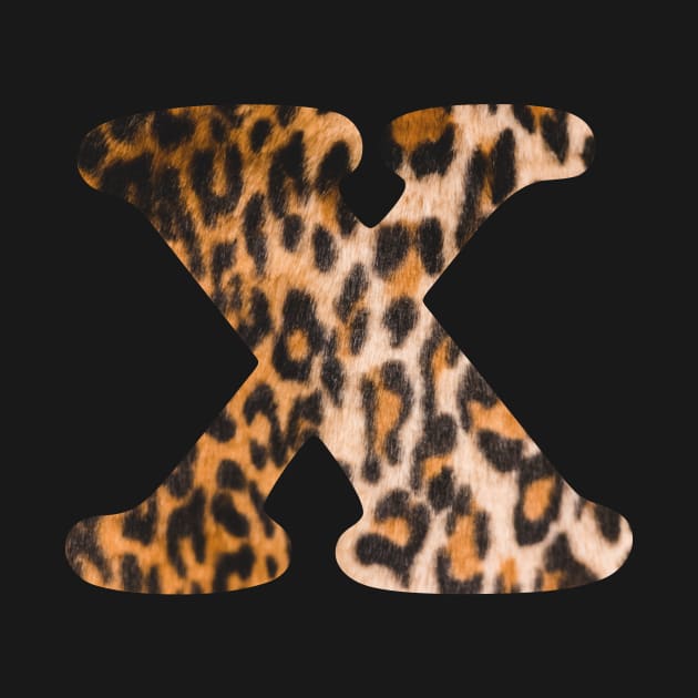 Letter X leopard print by ColorsHappiness