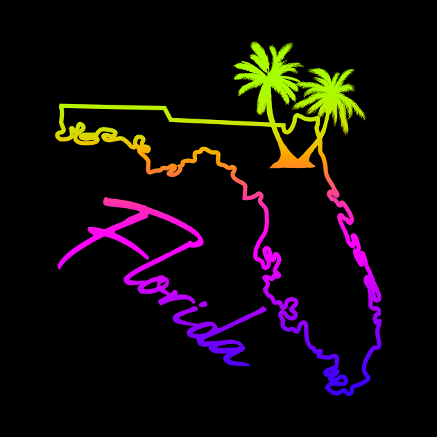 Florida State Neon Lights 80's Vintage by PerttyShirty