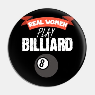 Real women play billiards Pin