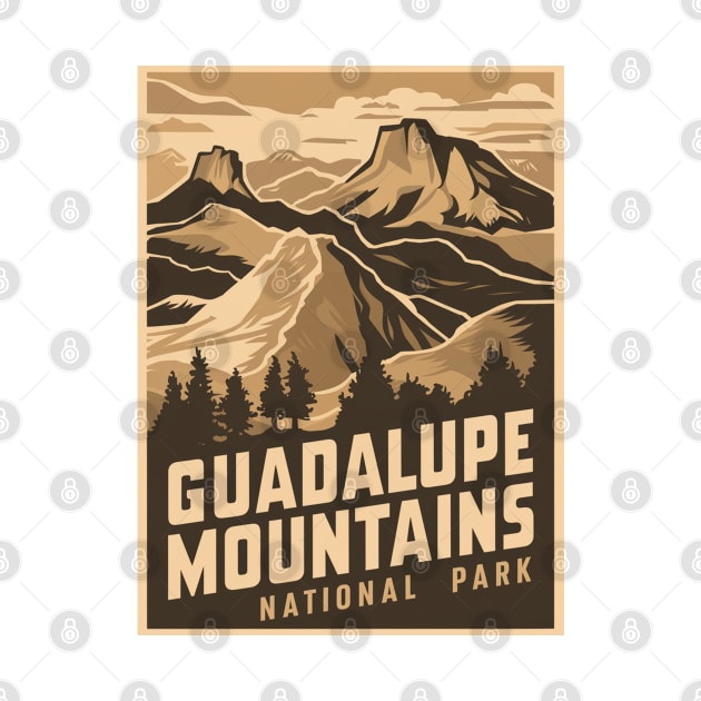 Poster Illustration of Guadalupe Mountains National Park by Perspektiva