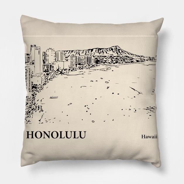 Honolulu - Hawaii Pillow by Lakeric