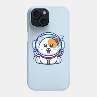 Cute baby cat wearing an astronaut helmet, cartoon character Phone Case