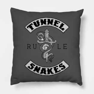 Tunnel Snakes Rule - Biker Jacket Design Pillow