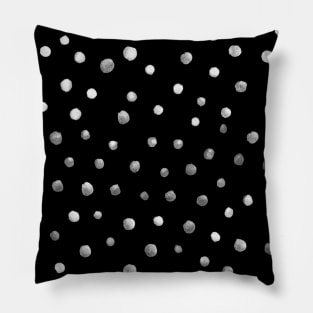 Minimalist's simple black and white water color dots Pillow