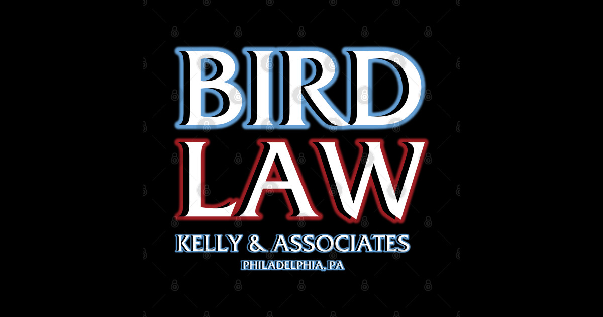 Bird Law (Parody Design) Bird Law Kelly Associates Sticker TeePublic