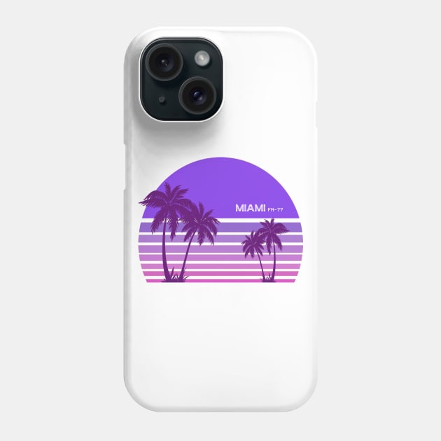 Synthwave - Miami FM-77 Phone Case by Acka01