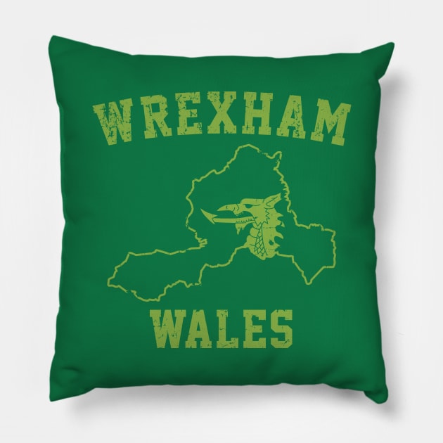 Wrexham Wales / Cymru Pillow by Botak Solid Art