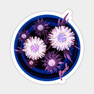 Violet asters Magnet