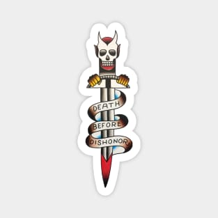 Death Before Dishonor Driver Dagger Tattoo Design Magnet