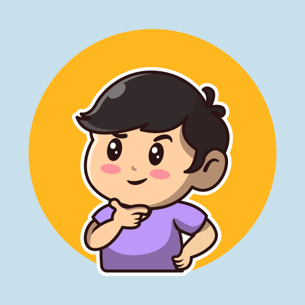 Cute Boy Thinking Cartoon Illustration by Catalyst Labs