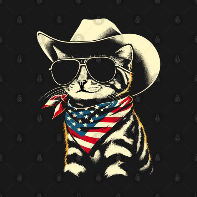 USA Flag Cat 4th of July Funny Patriotic by KsuAnn