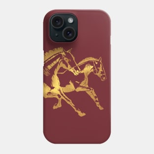 Two Horses Gold Phone Case