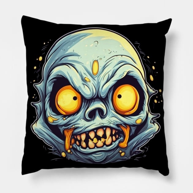 Eerie Halloween Ghoul Art Pillow by Captain Peter Designs